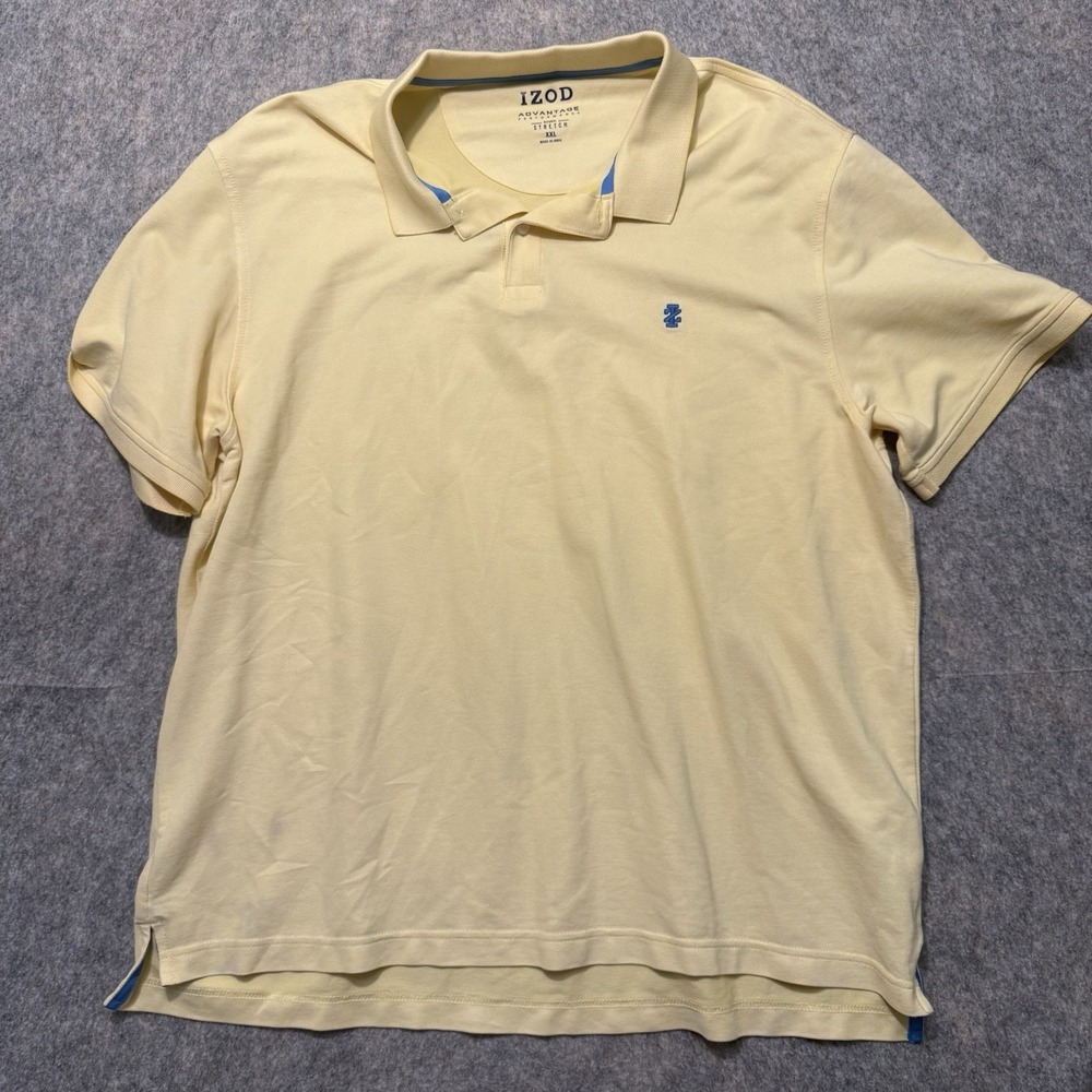 IZOD Advantage Performance Polo Shirt Mens XXL Yellow Natural Stretch Golf 2XL